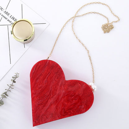 Acrylic Clutch Heart Shape Bag