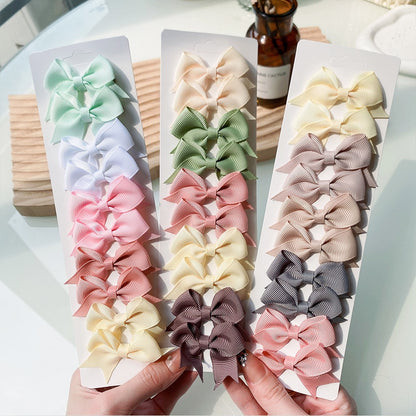 10Pcs/Set  Ribbon Bowknot Hair Clips