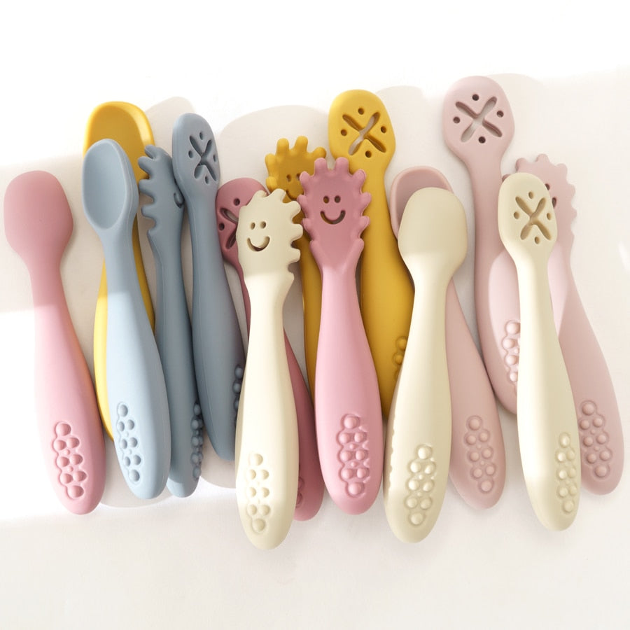 3pcs baby learning spoons utensils set